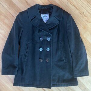 Peacoat US Navy DSCP Quarterdeck Collection black wool 16L Mens Medium